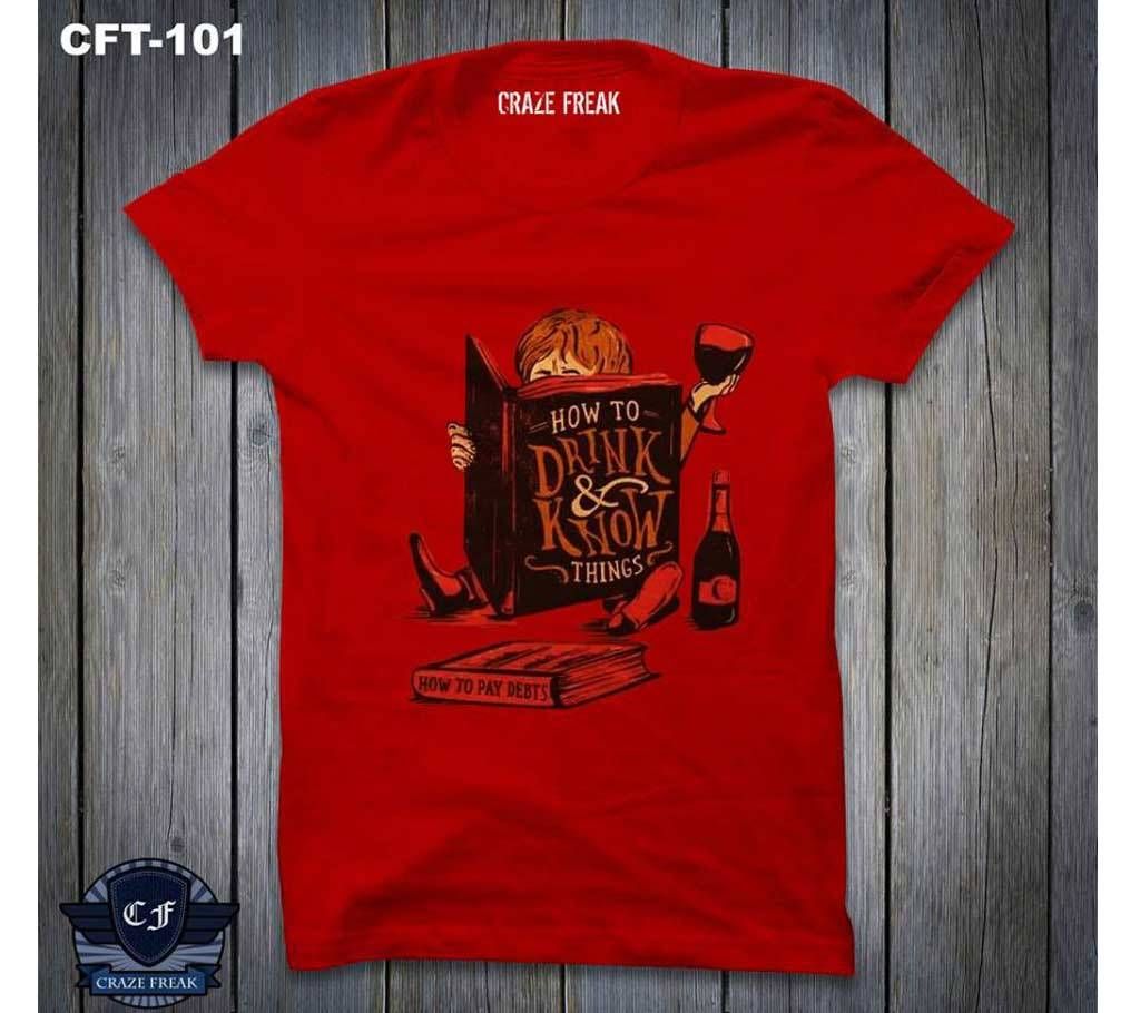FRIENDS RED Half Sleeve Cotton T-shirt For Men