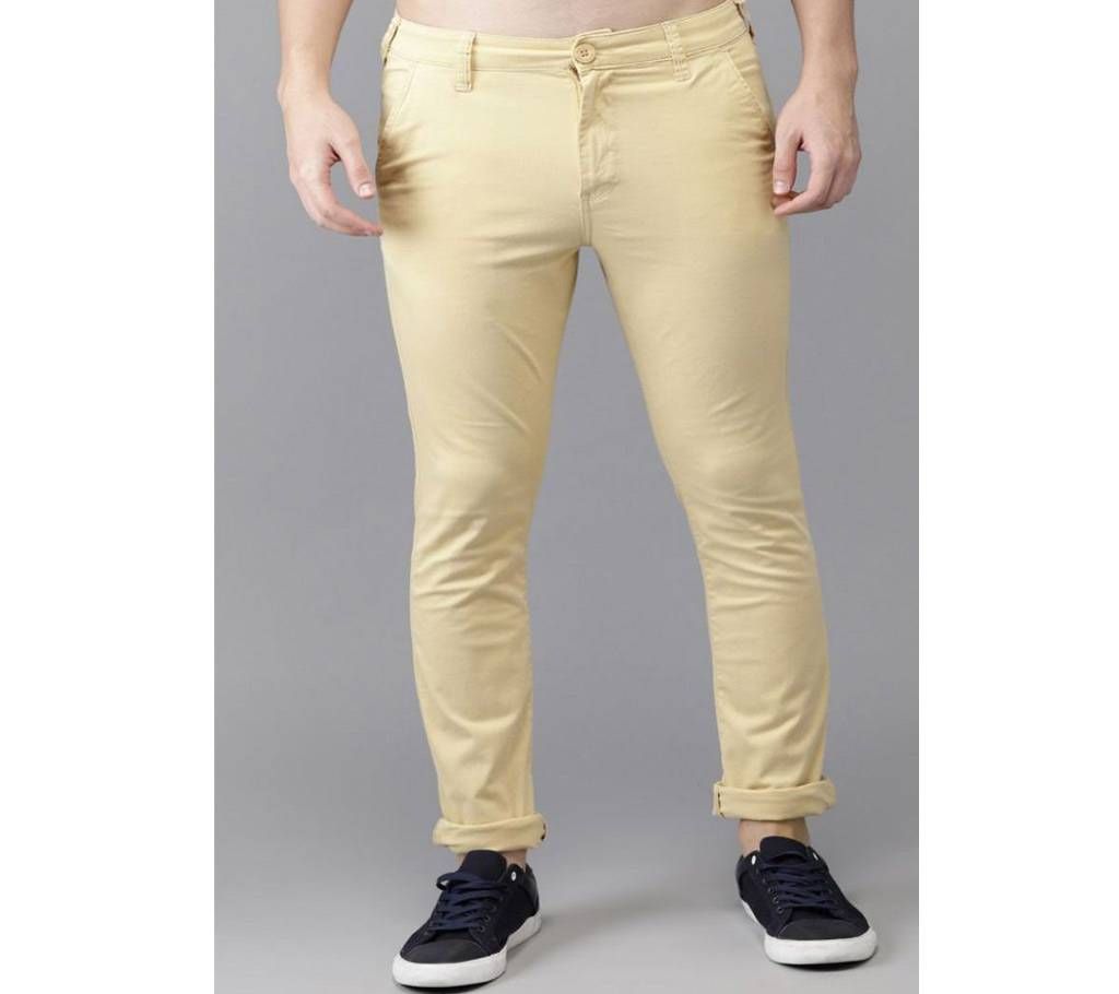 Menz Slim Chinos Full Pants  (Cream)