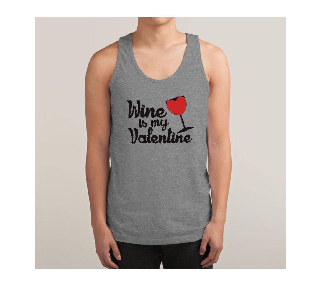 Wine is My Valentine Mens Sleeveless T-Shirt