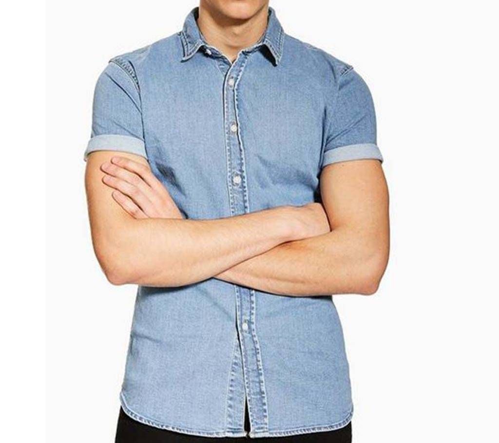Mens Denim Half Sleeve Shirt