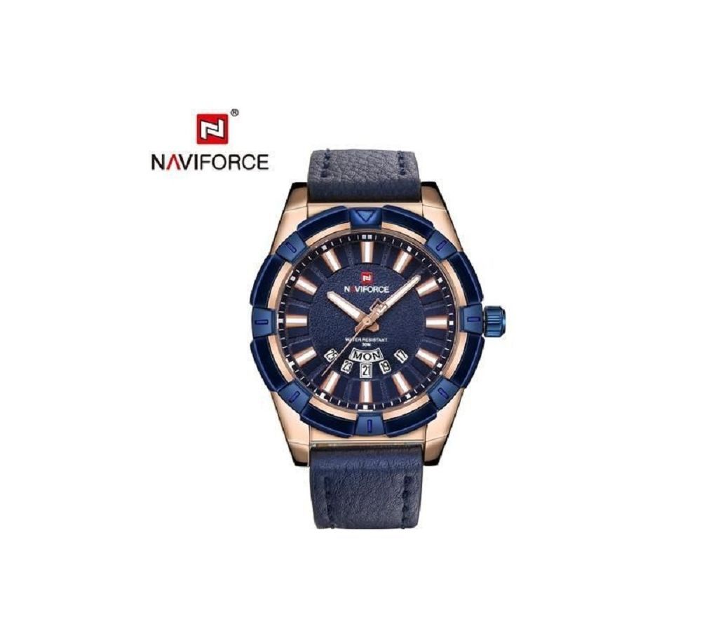 NAVIFORCE Mens Watch  NF9118  Navy Blue with Gold  B24