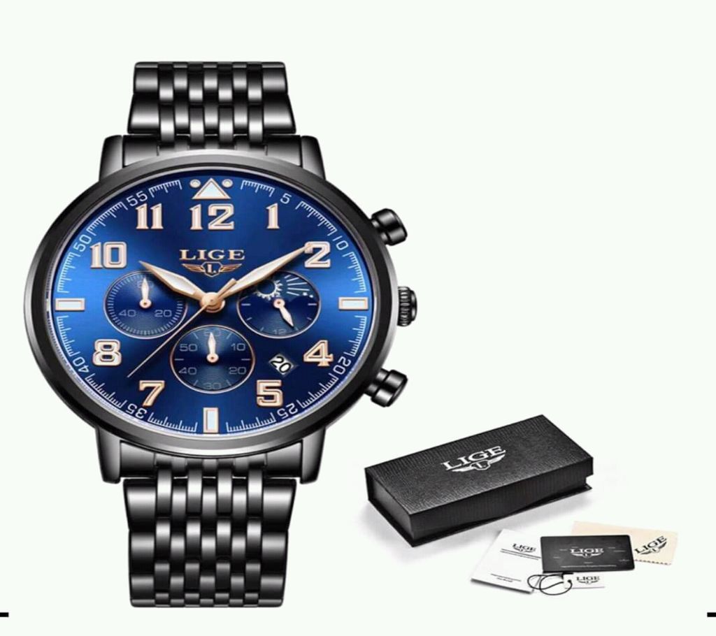 2019 New Fashion Mens Watches Full Steel Waterproof Quartz Watch