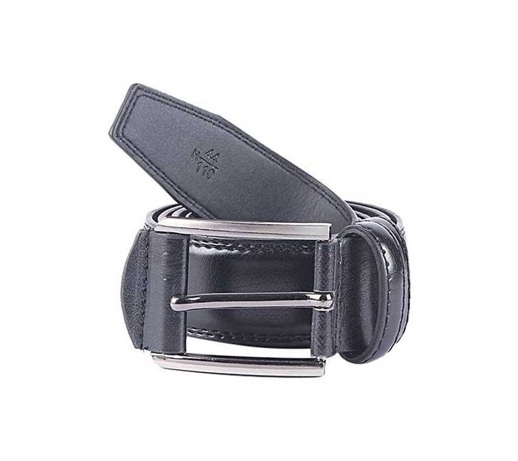 Men Black Mixed Leather Casual Belt