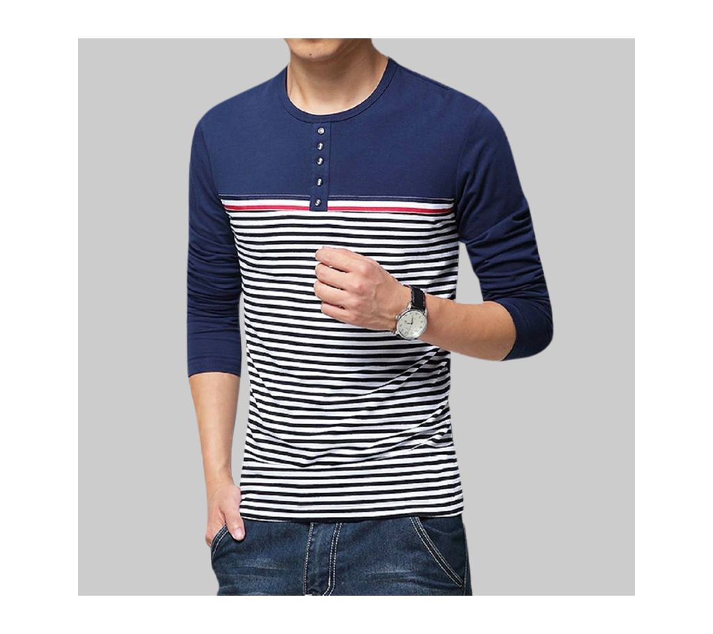 Exclusive Design Multi Color Full Sleeve Cotton T-shirt For Man