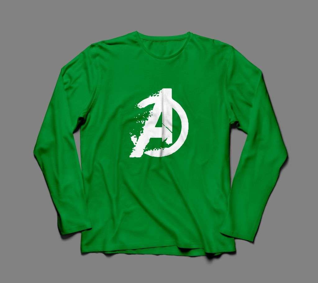 AVENGERS LONG SLEEVE GREEN  COTTON TSHIRT FOR MEN