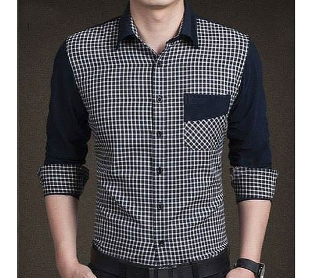 Contrast design full sleeve casual shirt