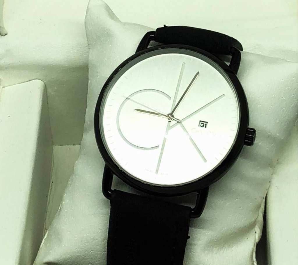 Ck Black Belt Wrist Watch For Men - Copy
