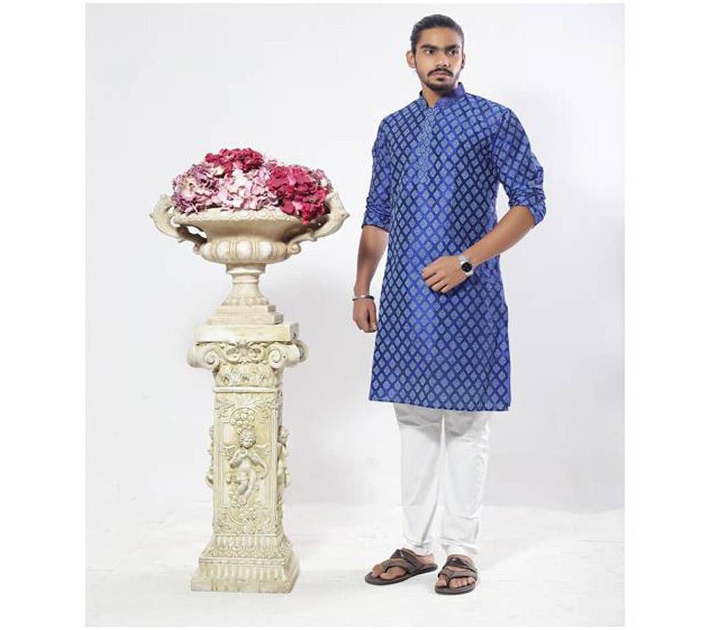 Indian Silk Block Printed Panjabi