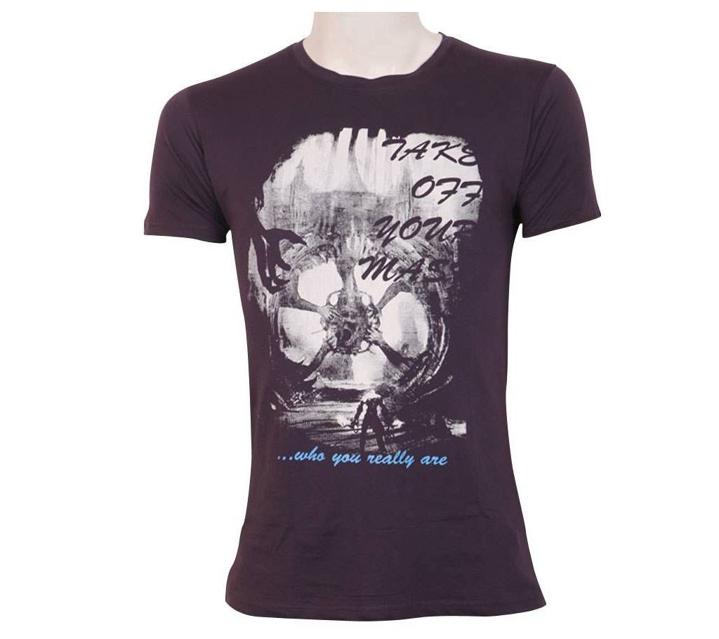 Black and White Cotton Short  Short Sleeves T-shirt For Men