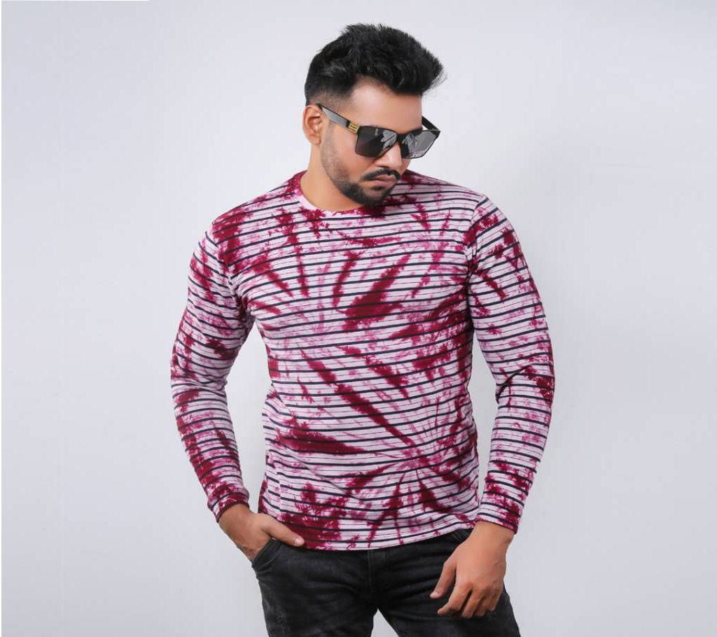 all over wash effect long sleeve t-shirt