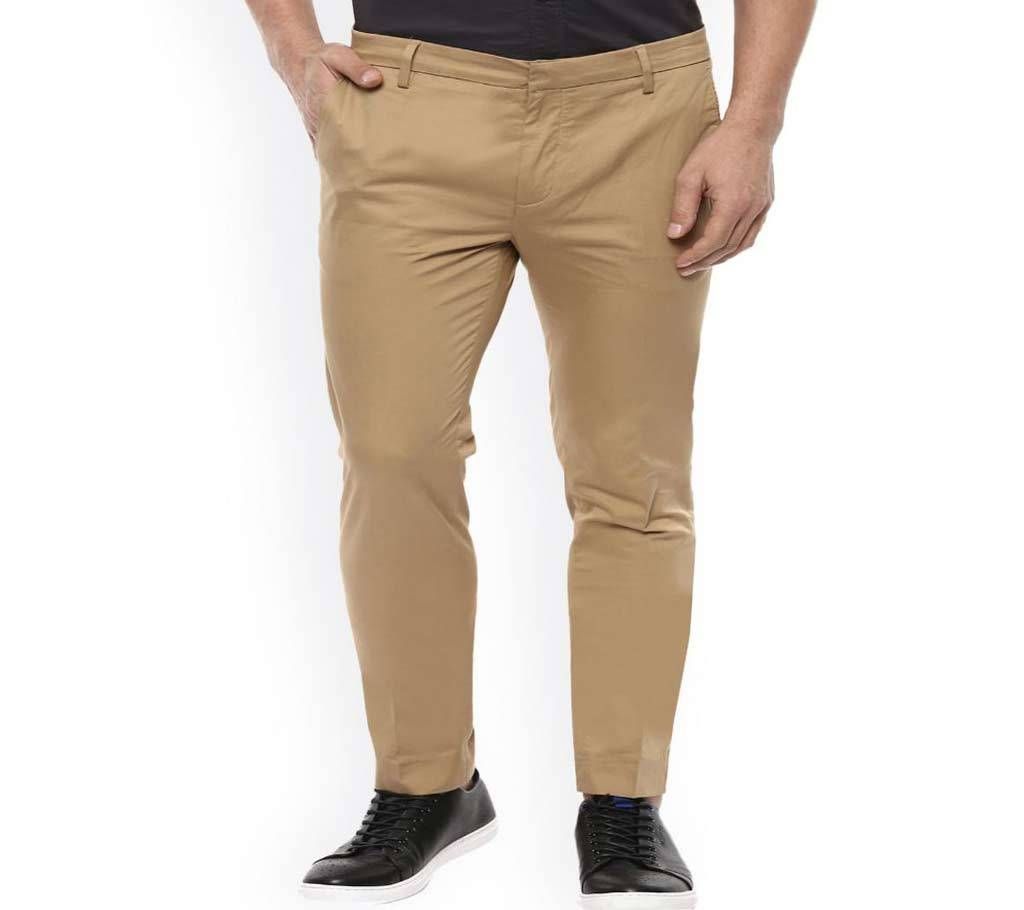 Menz slim fit gabardine full pants - Beige Khaki