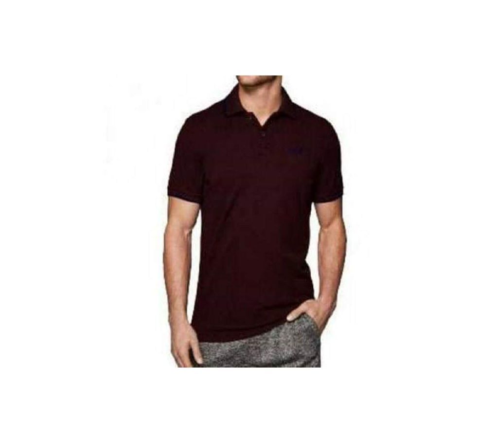 Polo T-shirt For Men  Solid Dark Chocolate