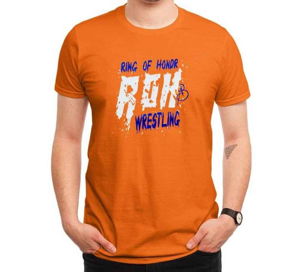 Row Orange Red Half Sleeve T-Shirt