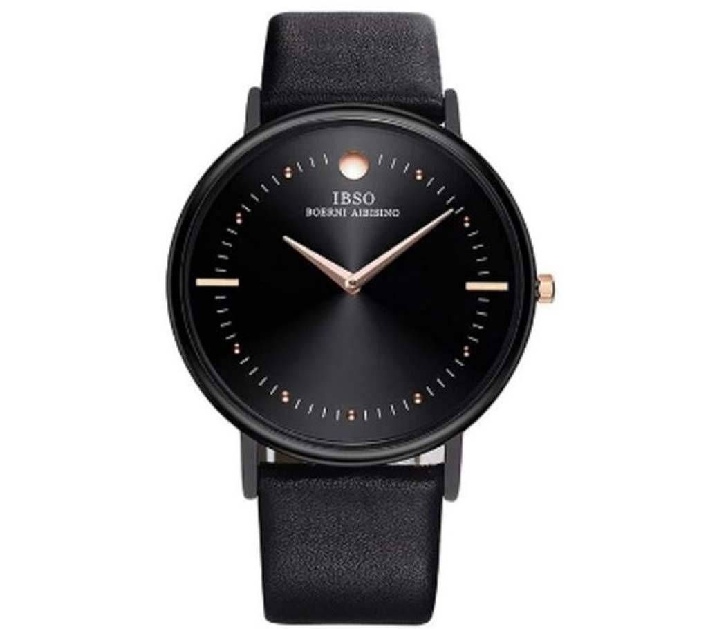 Pu Leather Analog Gents Watch-Black(Copy)