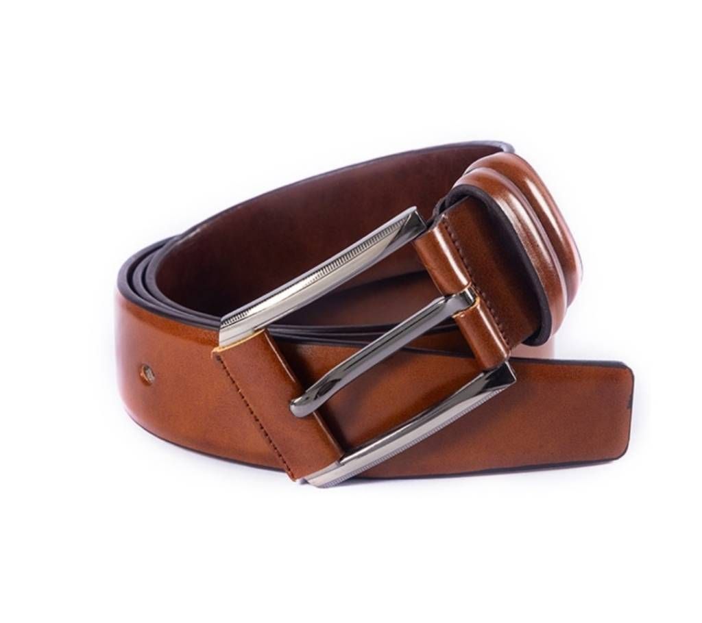 Mens Chocolate PU Leather Formal Belt