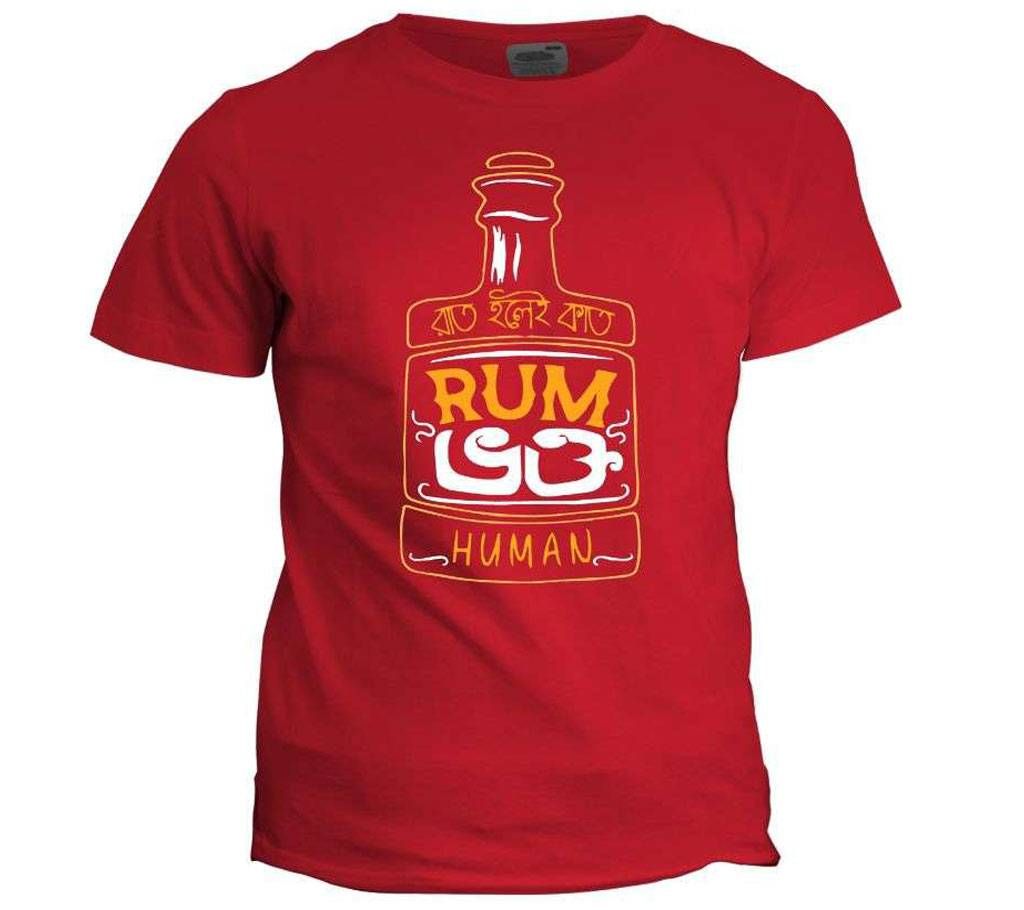 RAT HOLEI KAT RED COTTON TSHIRT FOR MEN