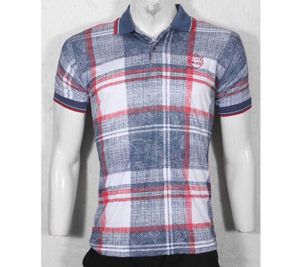  Mens Checked Polo Shirt
