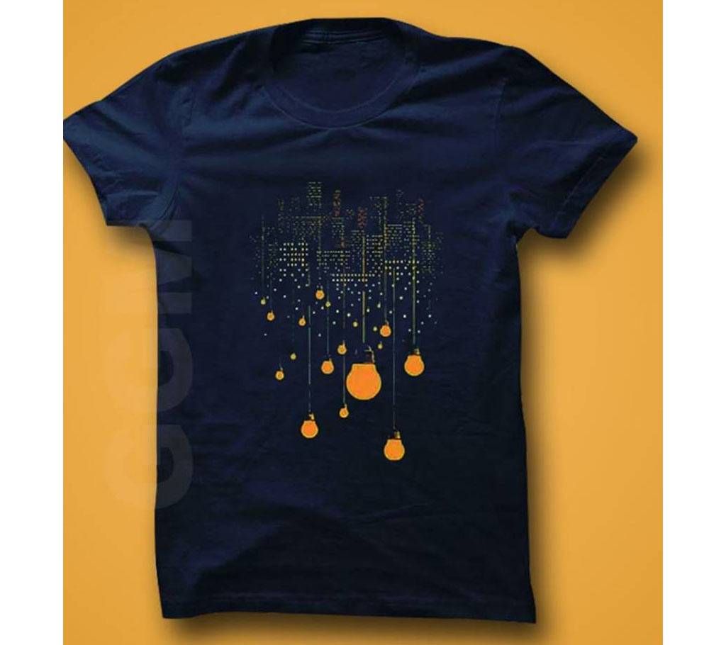 Men's Round Neck T-Shirt Blue