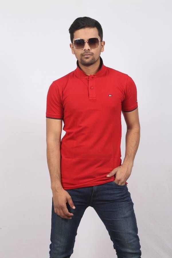 RED Cotton  Tommy Hilfiger Polo For Men