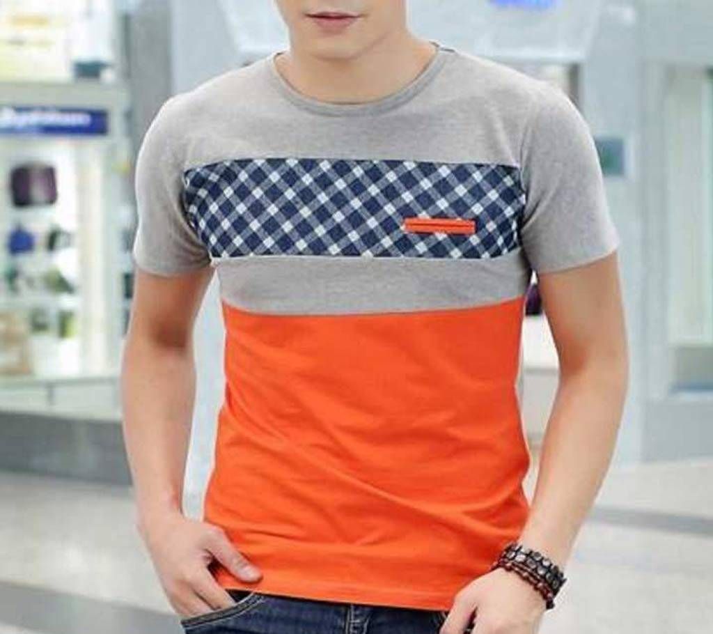 Mens Half Sleeve Contrast T-Shirt