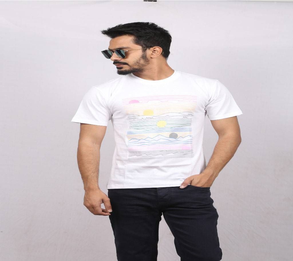 white half sleeve t-shirt