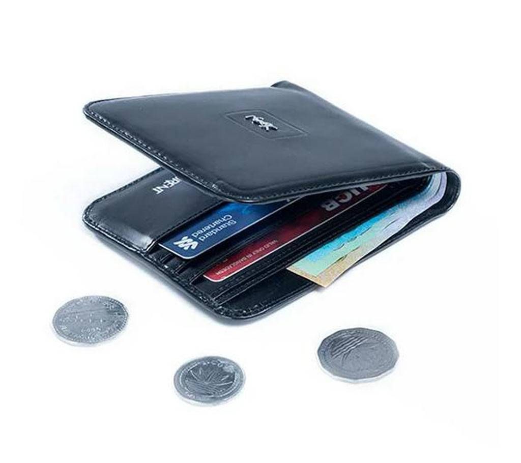 Black artificial leather wallet