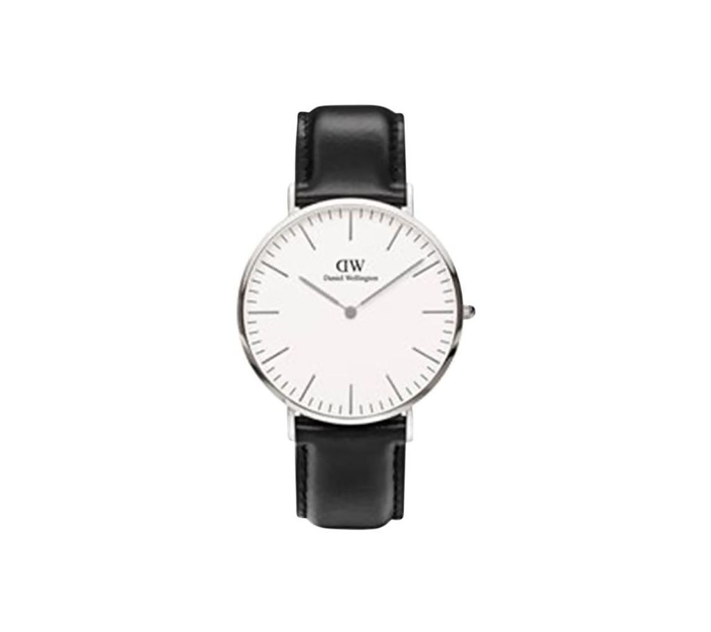 WD03 Leather Analog Watch For Men - Black