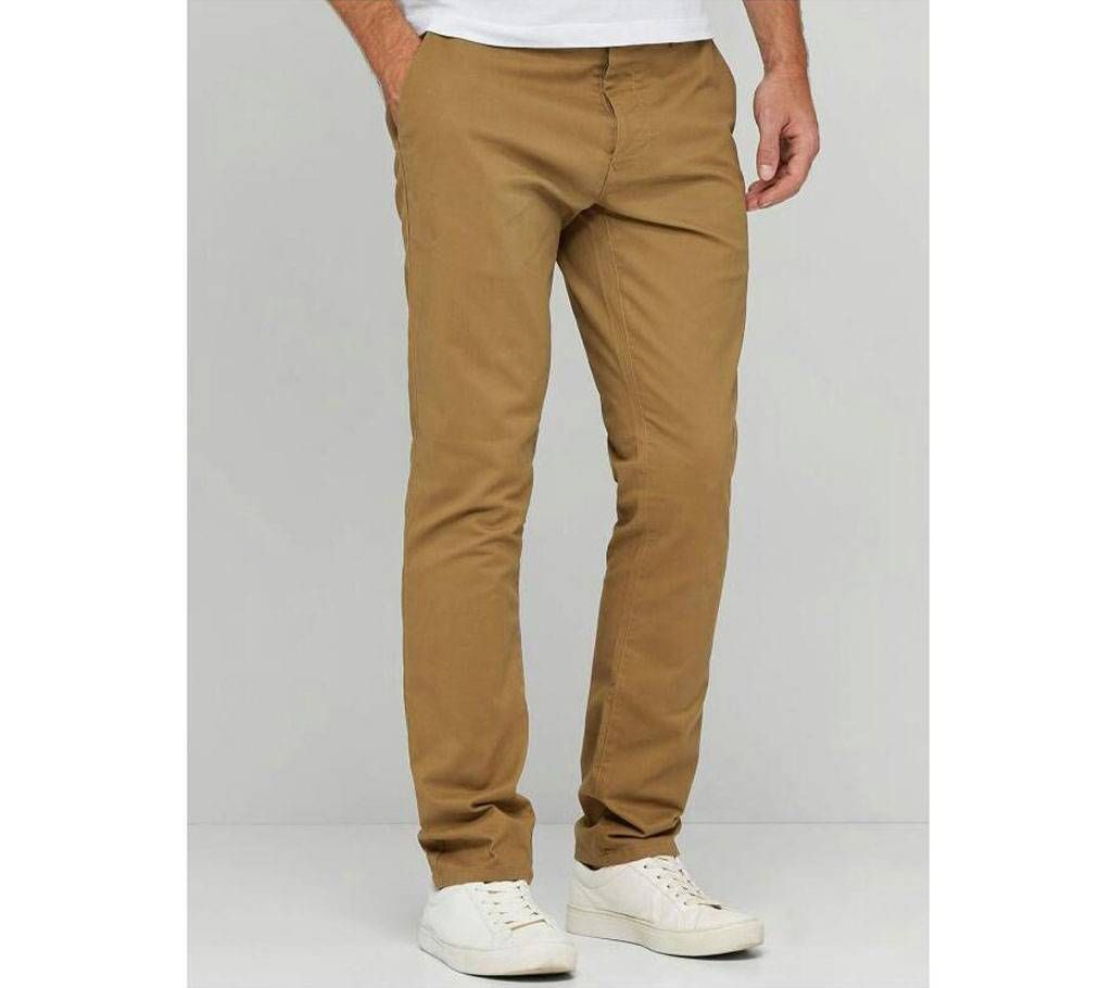 Men gabardine chinos full pants