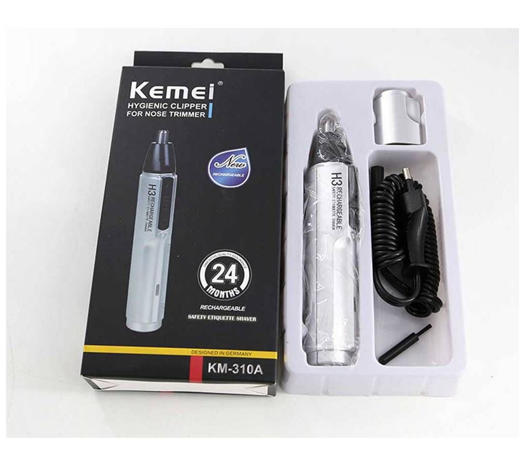 Kemei KM-310A Rechargeable Electric Nose Trimmer For Men Beauty Nose and Ear Trimmer For Hair Removal Men Nose trimmer