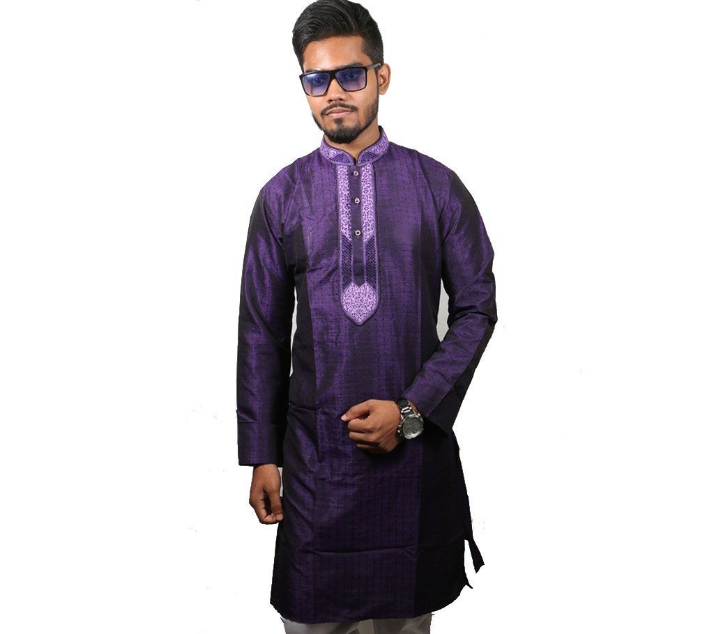 Eid Stylish Semi Long Panjabi Fabrics : Indian Cotton