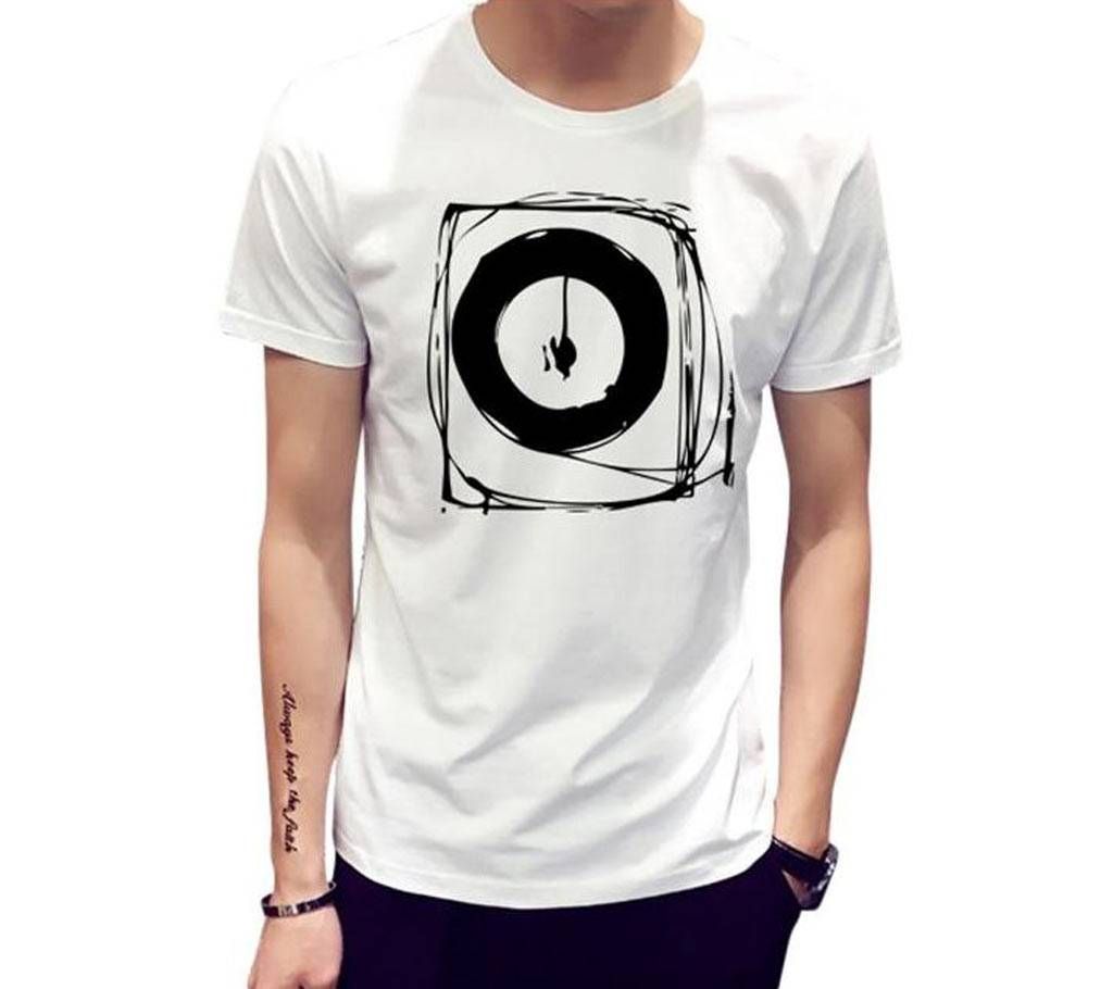 Mens Square Cotton Round Neck  t-shirt