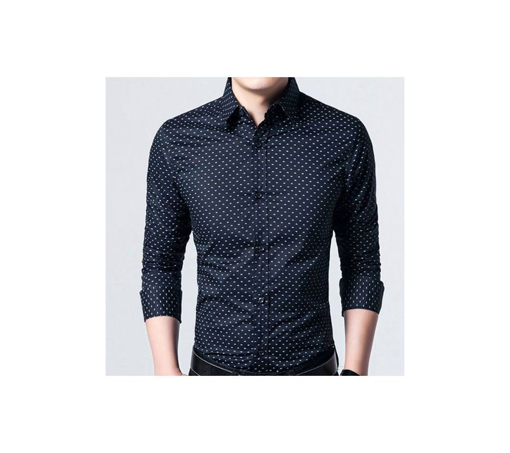 Black Ball Printed Full sleeve Casual shirt -Black 