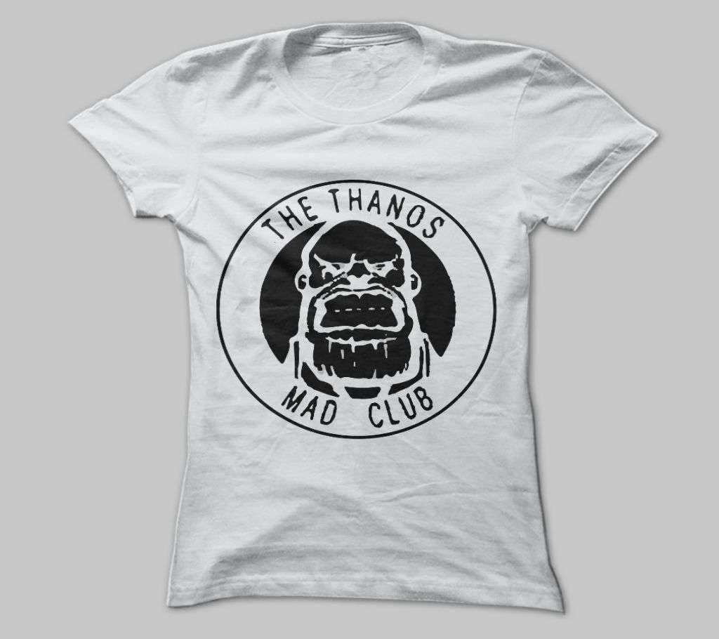 THE THANOS MAD CLUB WHITE COTTON TSHIRT FOR MEN