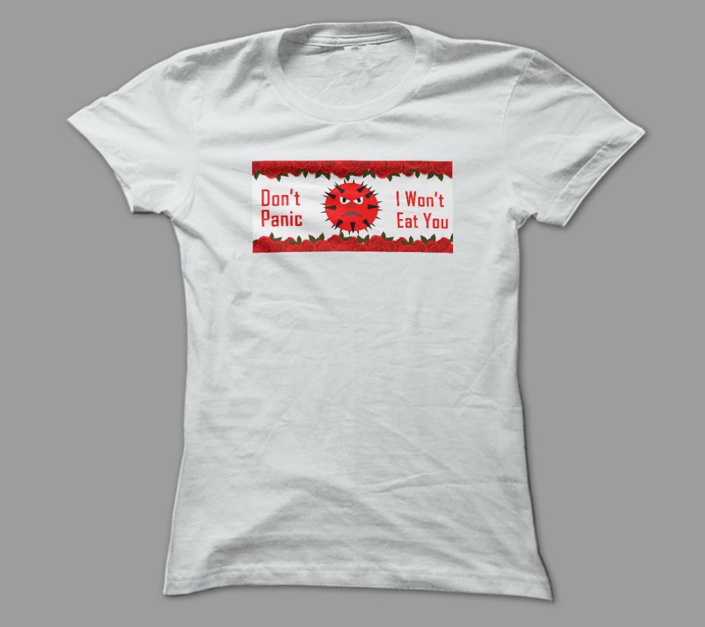 Dont Panic White Polyester T-Shirt