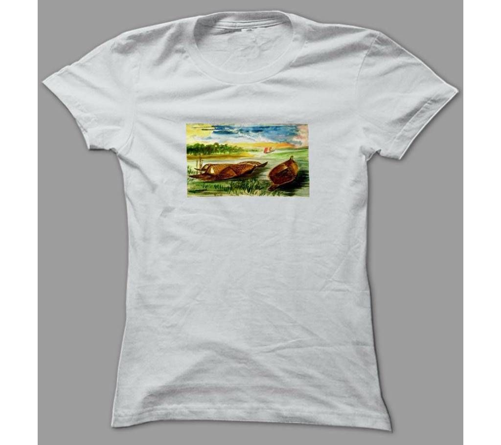 Evergreen Bangladesh White Polyester T-Shirt