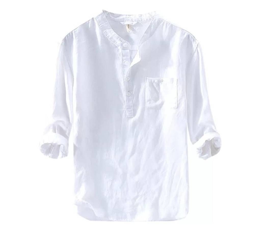 Gents Full Sleeve Casual Shirt Katua-White