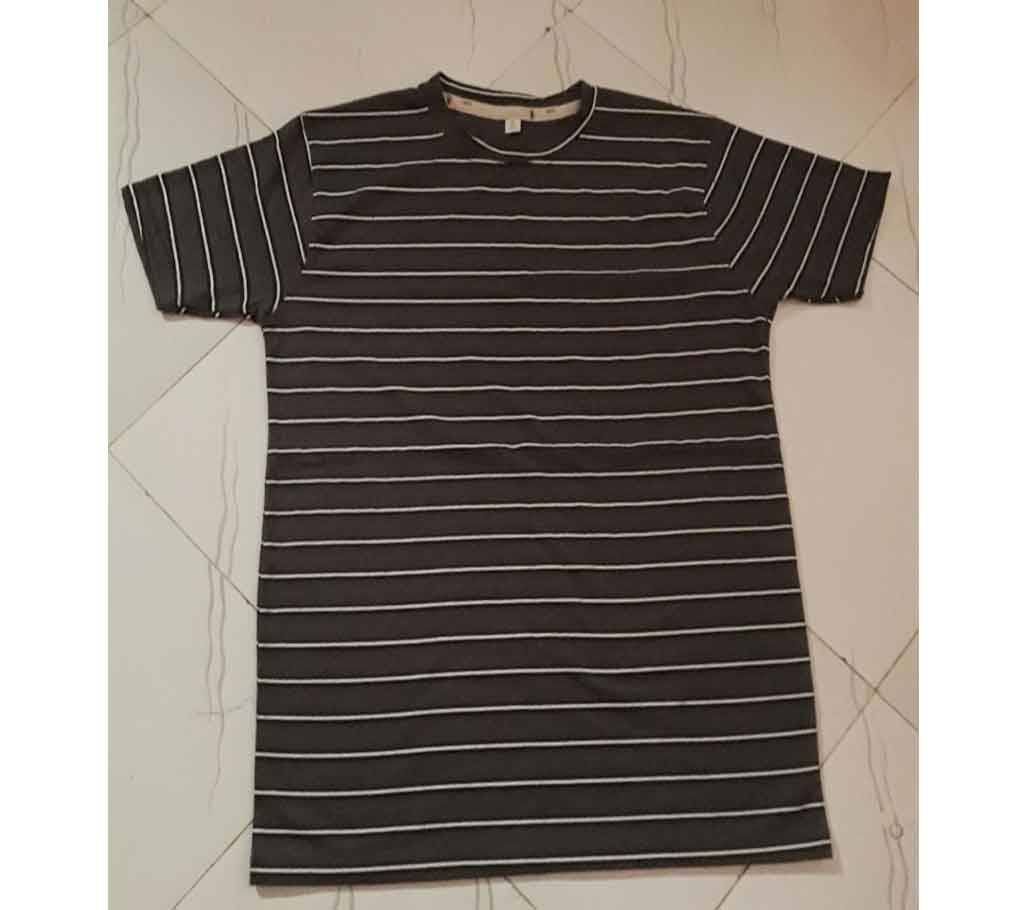  Half sleeve cotton tshirt for men-Black 