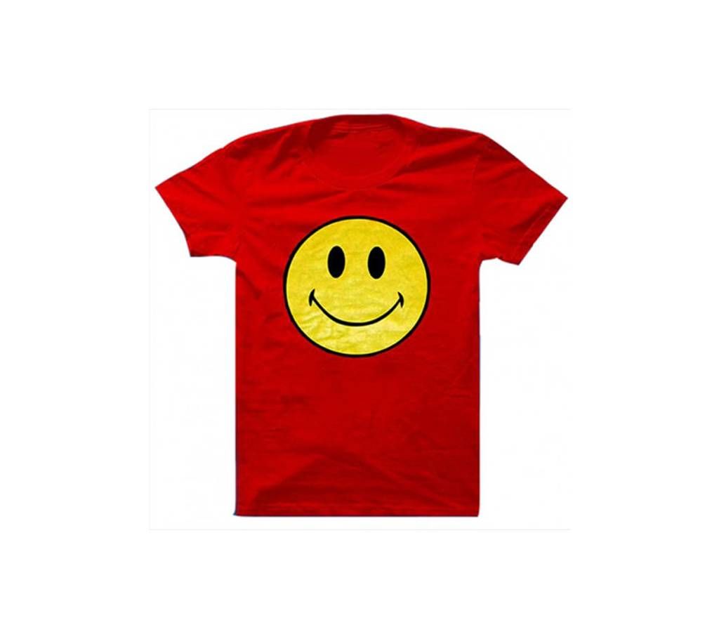 Smile Emoji Gents Half Sleeve Cotton T-shirt