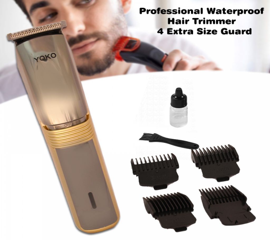 Yoko Professional Waterproof Rechargeable Hair Trimmer & 4 Extra Size Guard, YK3011U