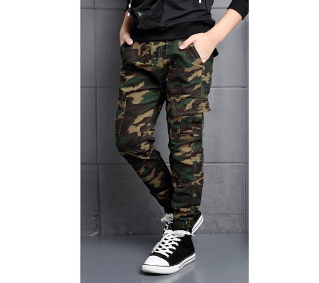 Army Printed Twill Cargo Pants for Men With Mobile Pocket