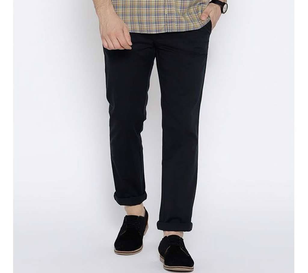 Men gabardine full pants Black - 01 - Regular