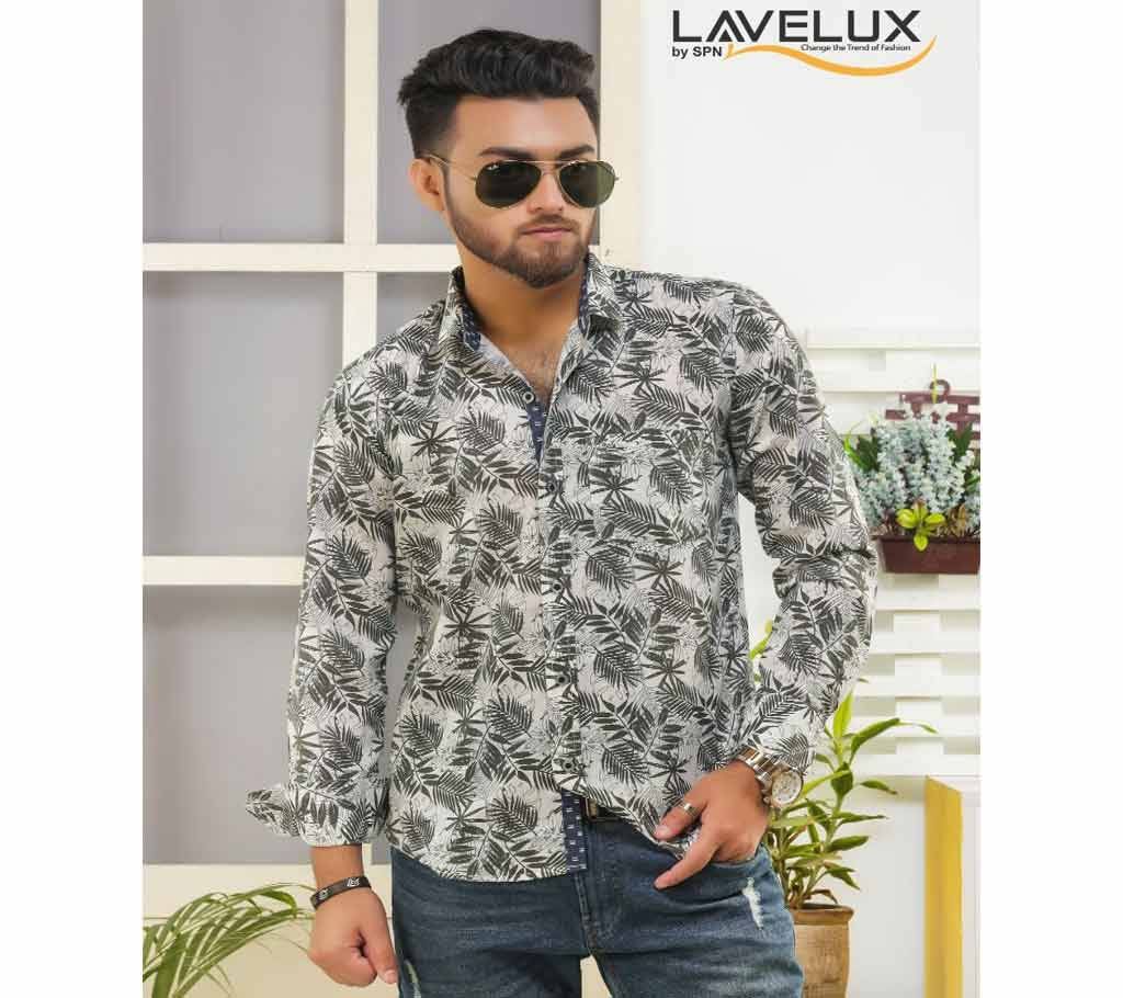 LAVELUX Mens Full Sleeve Printed Casual Cotton Shirt