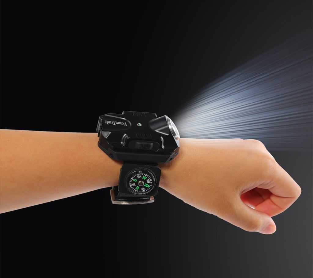 Super Bright Wrist watch LED Light Rechargeable Waterproof LED Flashlight