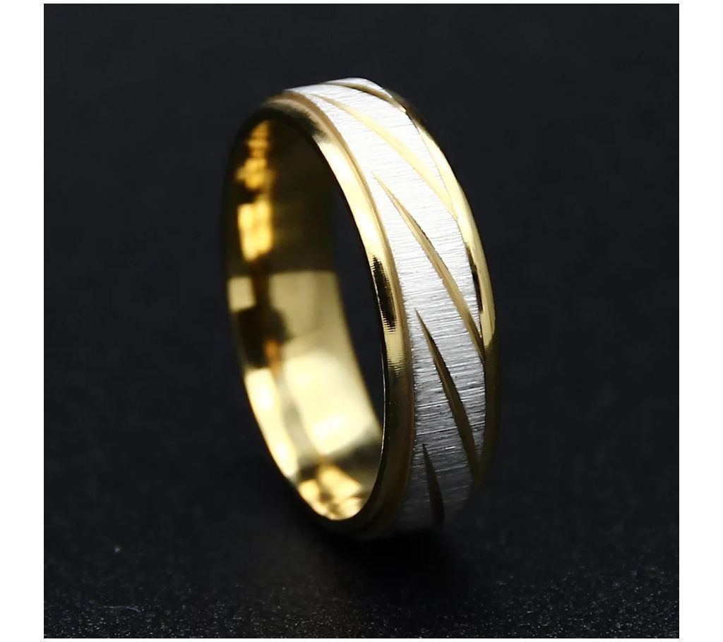 Simple Classic Wedding Ring For Men Gold-Color Stainless Steel Ring For Engagement Jewelry