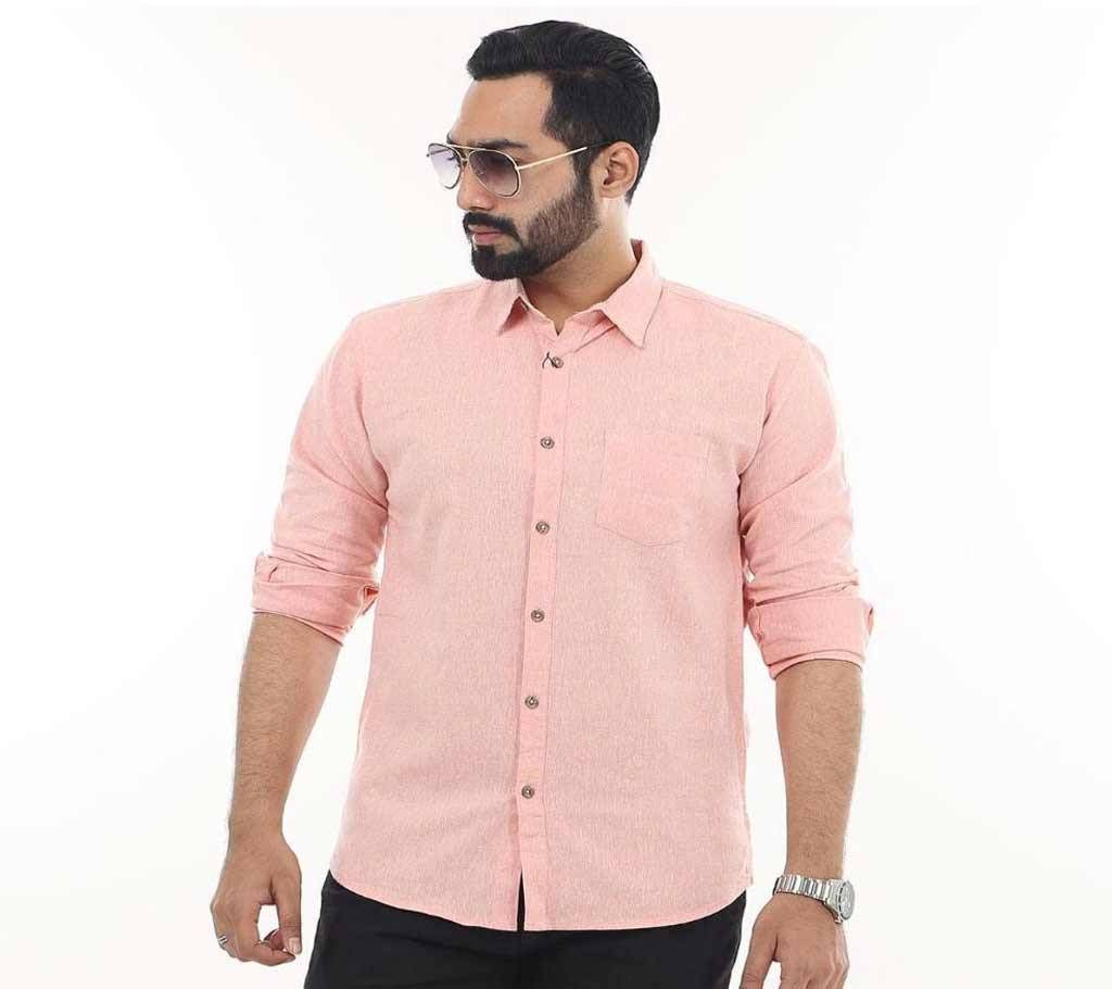 Light Pink Cotton Shirt for Men