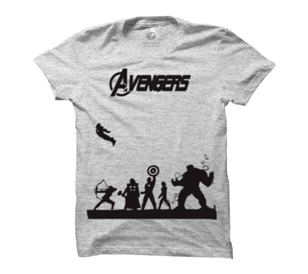Grey Cotton Avenger T-Shirt for Men