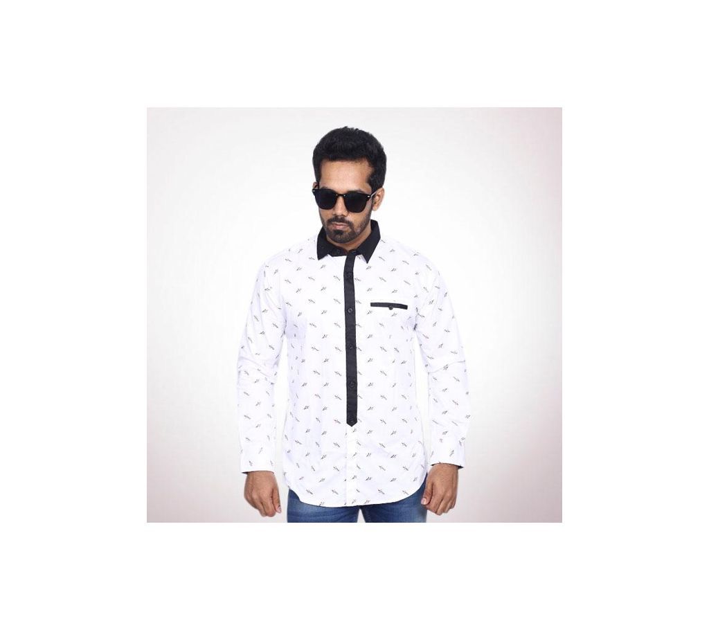 White and Blue Cotton Fatua For Men