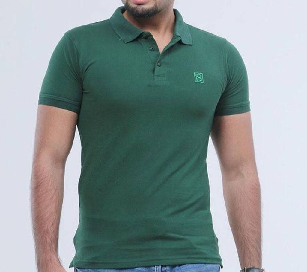 DUDE STYLE Cotton Mens Polo T-Shirt - DCP_09 - Bottle Green
