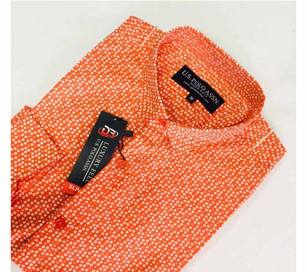 Full Sleeve Shirt for Men - 02 (Two Colors Available: Black, Orange) - DKB
