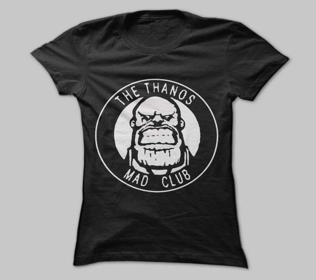 THE THANOS MAD CLUB BLACK COTTON TSHIRT FOR MEN